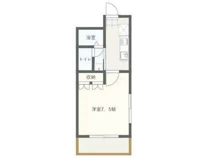 グランドールわらしな川II(1K/1階)の間取り写真