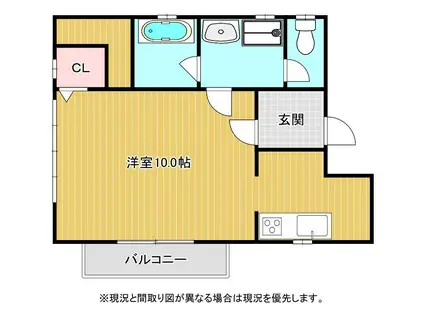 カーサフィオーレ(1K/1階)の間取り写真