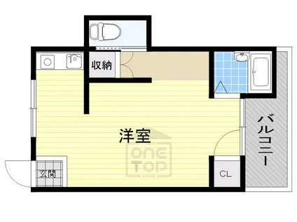 アンフィニィ・橋の内Ⅳ(1K/2階)の間取り写真