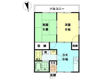 都営三田線 西高島平駅 徒歩14分 2階建 築33年(2DK/1階)の間取り写真