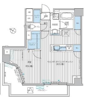 ラポルト祐天寺(1LDK/5階)の間取り写真