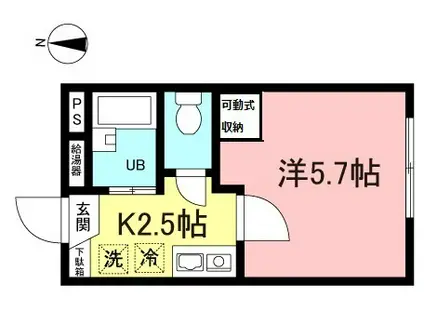 フラワーパレス生田(1K/1階)の間取り写真