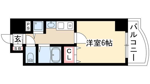 プレサンス泉シティアーク(1K/10階)の間取り写真