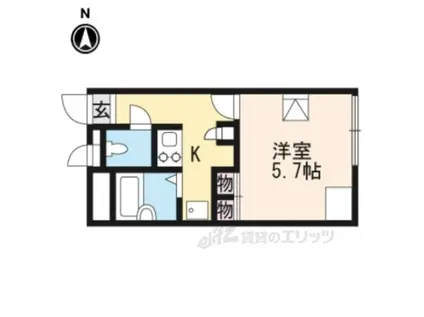 レオパレスRACOOND6愛荘(1K/2階)の間取り写真