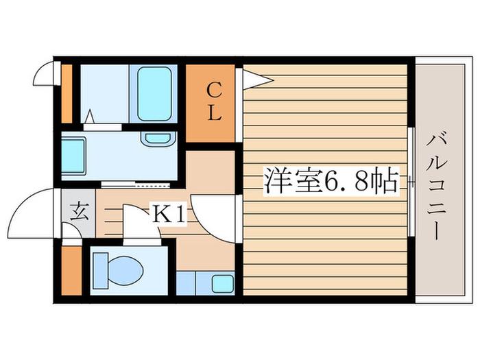 セントラルエール(1K/4階)の間取り写真