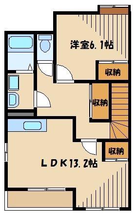 オーガスタA(1LDK/2階)の間取り写真