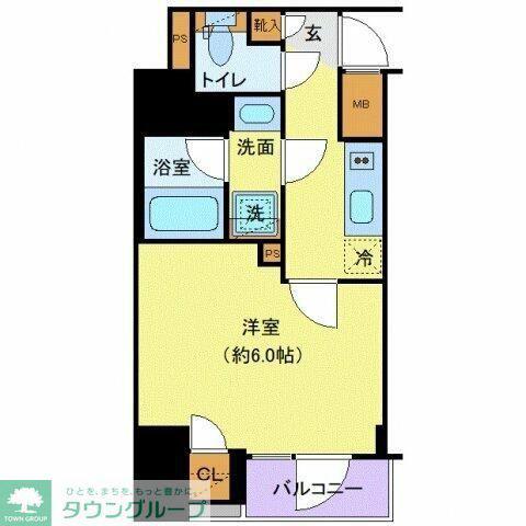 シーフォルム大森(1K/4階)の間取り写真