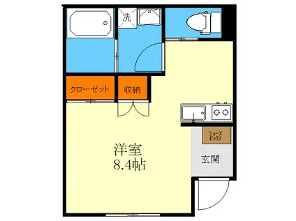 FKK5(ワンルーム/1階)の間取り写真