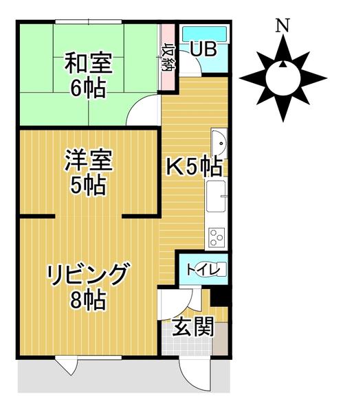 S-青山(2LDK/1階)の間取り写真