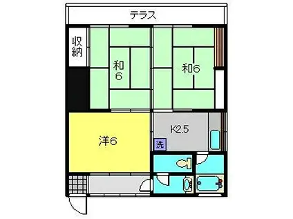 JR横須賀線 東戸塚駅 徒歩36分 1階建 築62年(3K/1階)の間取り写真