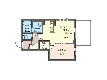 SIMBIOSI(1LDK/4階)の間取り写真