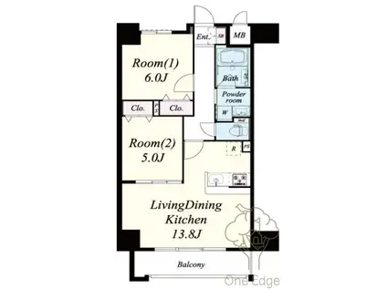 サンセール海老江(2LDK/10階)の間取り写真