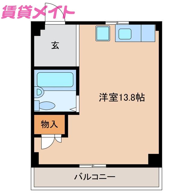 伊藤ビル(ワンルーム/2階)の間取り写真