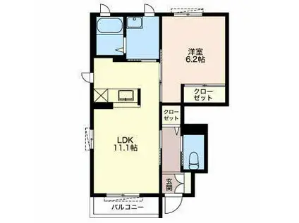 ティアラ壱番館(1LDK/1階)の間取り写真