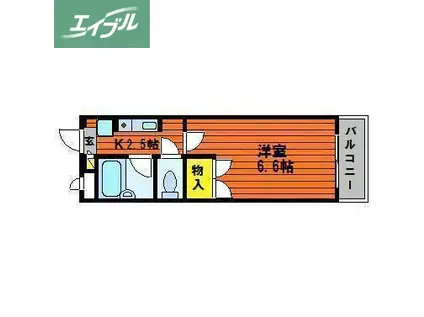 ラヴェスパ(1K/4階)の間取り写真