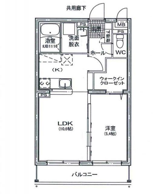プレゾン平田(1LDK/4階)の間取り写真