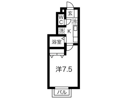 アーバンコート角五郎(1K/1階)の間取り写真
