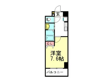 SSレジデンス川越(1K/8階)の間取り写真