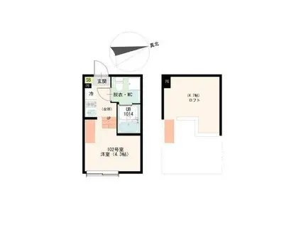 GRAND TERRACE AOI(ワンルーム/1階)の間取り写真