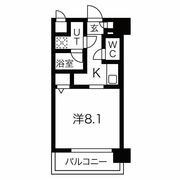エグゼ大阪ドームII(ワンルーム/6階)の間取り写真
