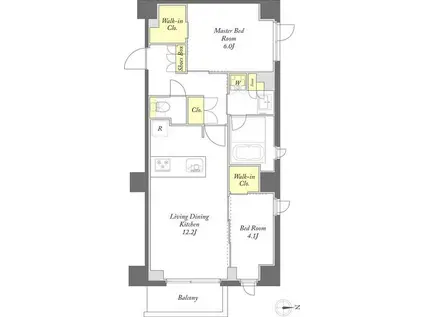 プライムメゾン西早稲田(2LDK/2階)の間取り写真