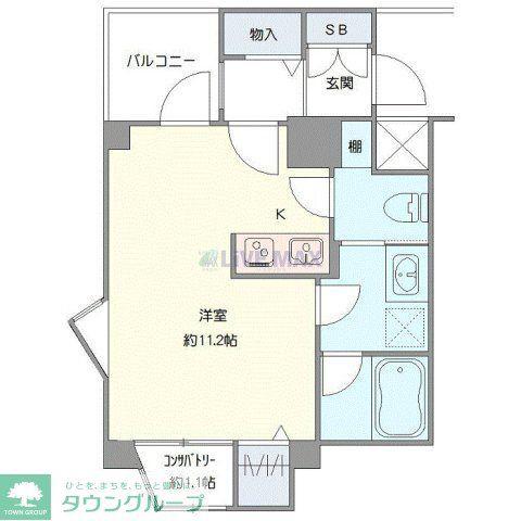 アルシオンエアポートタワー(ワンルーム/6階)の間取り写真