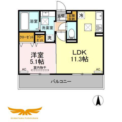 アガパンサス(1LDK/1階)の間取り写真