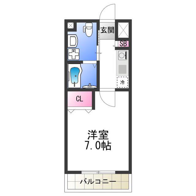 エクセル杭全(1K/3階)の間取り写真