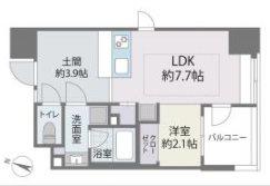 デュオフラッツ西新ウエスト(1LDK/10階)の間取り写真