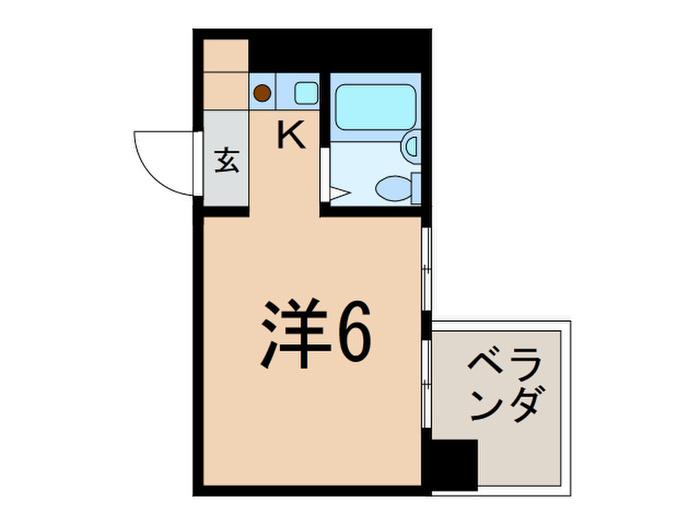 プレスイン旗屋(1K/6階)の間取り写真
