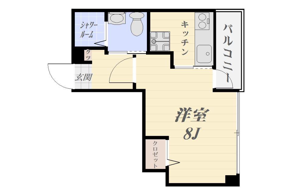 シャーレック(1K/6階)の間取り写真