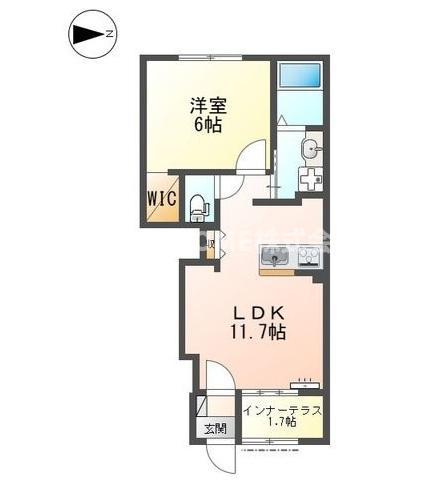 SERENATA SASAYAMA(1LDK/1階)の間取り写真