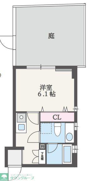 TERRACE FIVE(1K/1階)の間取り写真