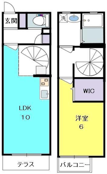 リシェス甲子園(1LDK/1階)の間取り写真