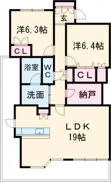 サンマンションアトレ桑名(2SLDK/4階)の間取り写真