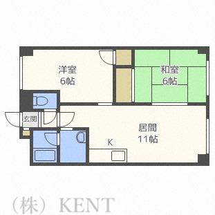 メゾンノーブル(2LDK/2階)の間取り写真