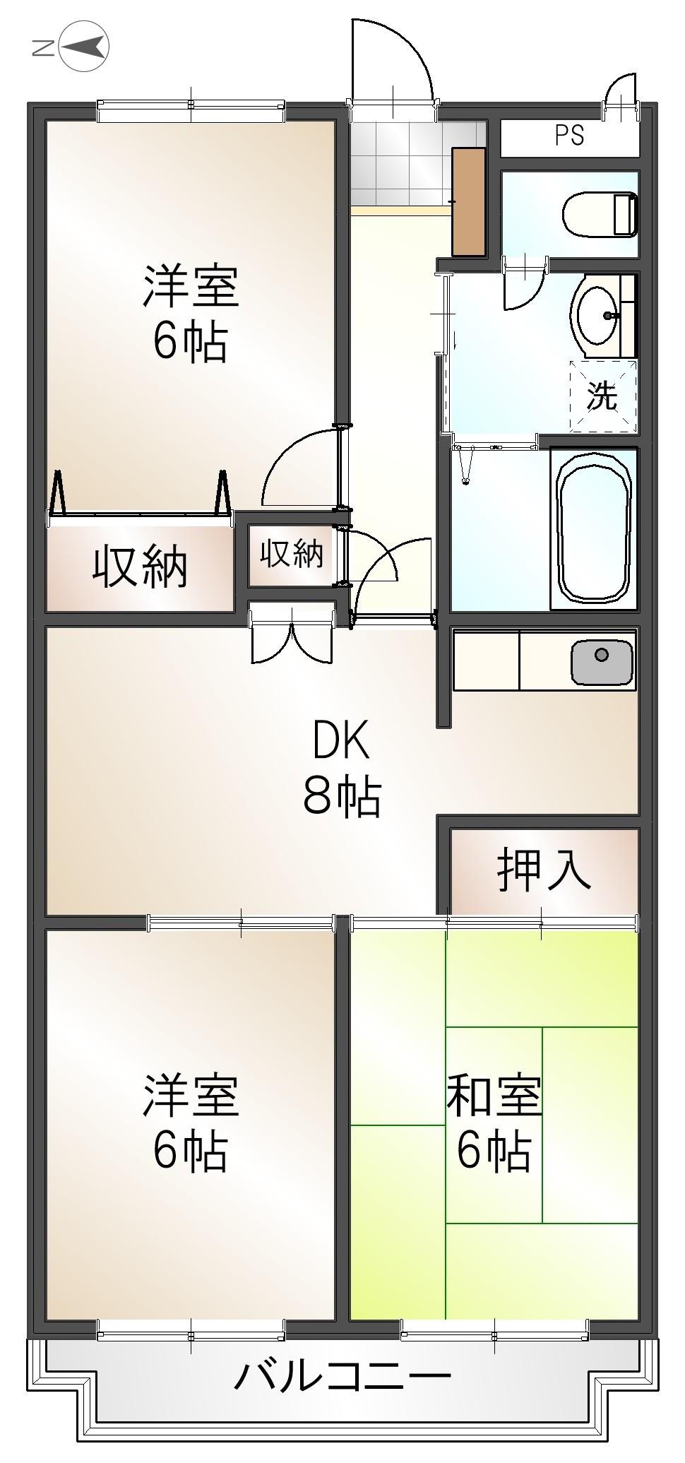 久保田ビル(3DK/3階)の間取り写真