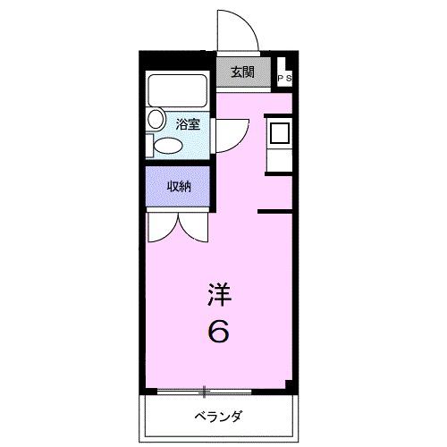 コーポスバル(1K/3階)の間取り写真