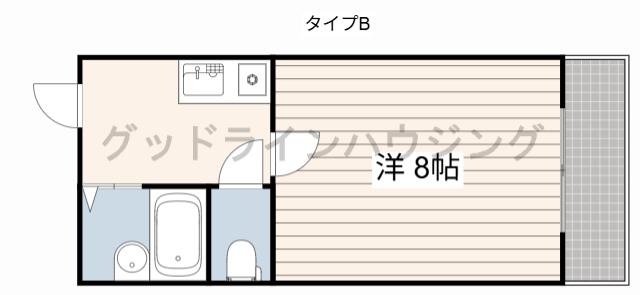 シャインコスモマンション(1DK/2階)の間取り写真