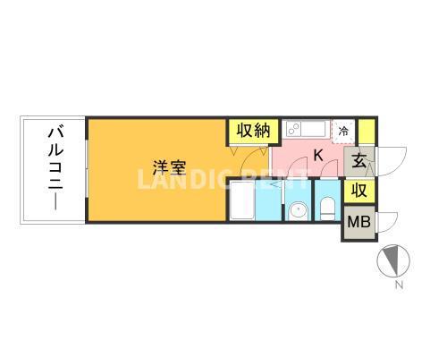 レシェンテ・ヴィラ 東福岡(1K/2階)の間取り写真