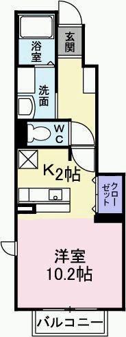 サンシャイン桜川B(ワンルーム/1階)の間取り写真