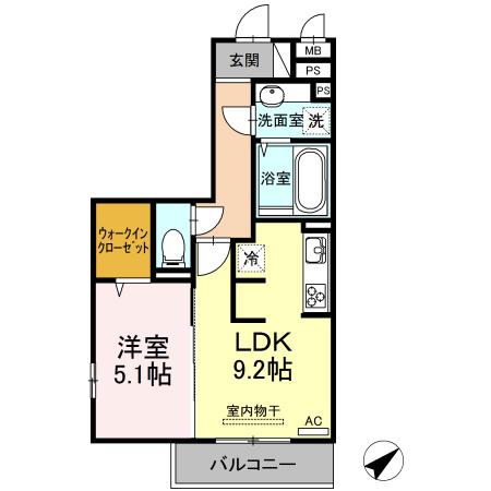メゾン・ド・シミズ(1LDK/3階)の間取り写真