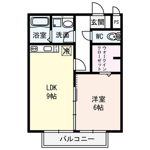セジュールコウハナ(1LDK/1階)の間取り写真