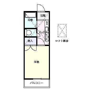第2タマレジデンス B棟(1K/2階)の間取り写真