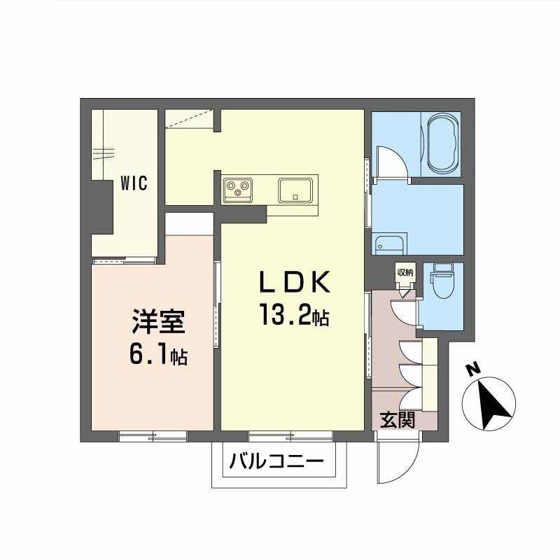 プレミアス(1LDK/1階)の間取り写真