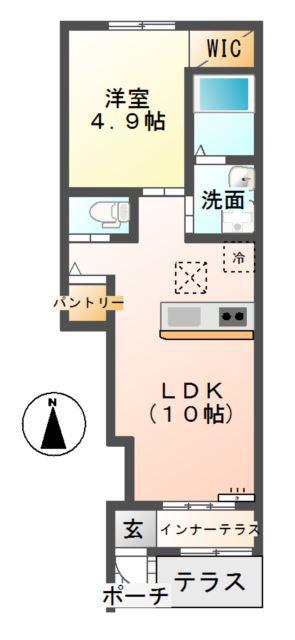 ロイヤルオリオン(1LDK/1階)の間取り写真