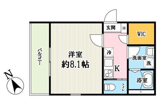 キャメル野火止B棟(1K/2階)の間取り写真