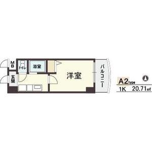 HOPECITY天神橋(1K/7階)の間取り写真