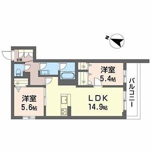 シャーメゾン ルミエール(2LDK/2階)の間取り写真
