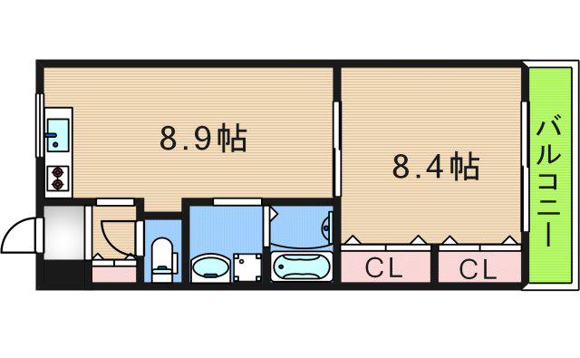 第3ハイツ和らぎ(1LDK/2階)の間取り写真